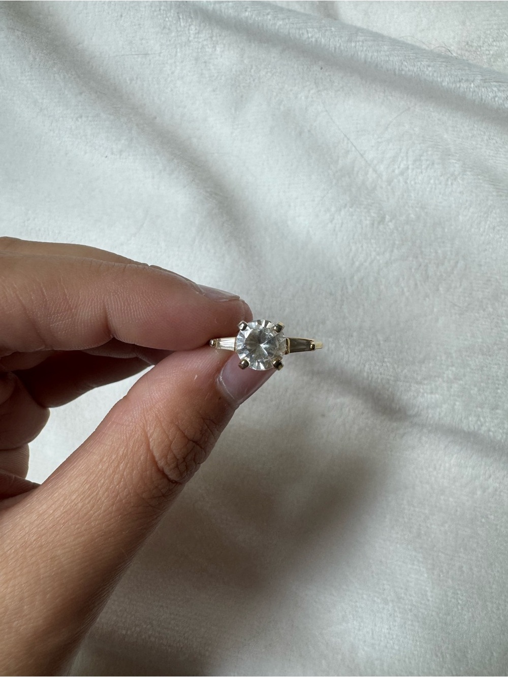 14k Gold Plated Vintage Lindenwold’s Classic Solitaire Ring - Size 8